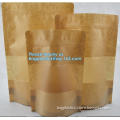 Food Grade Zip Lock Paper Brown Kraft Bag, reusable kraft paper food bag, resealable kraft paper mylar bags with ziplock